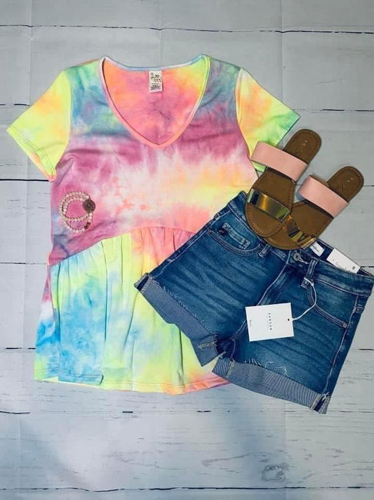 Tie Dye Baby Doll Top