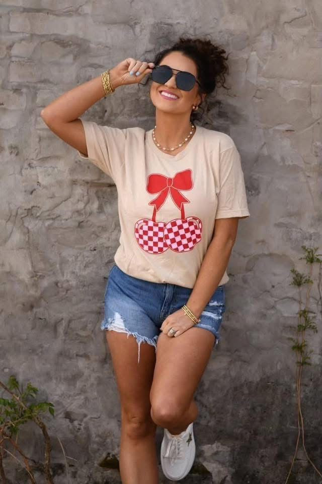 Checkered Cherry Tee