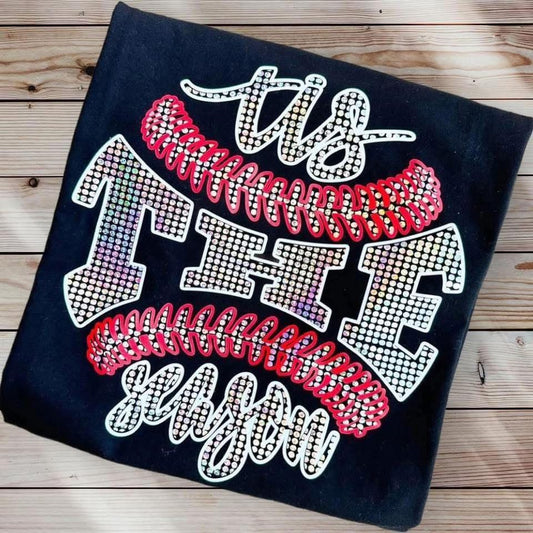 Spangle Tis The Season Baseball Tee
