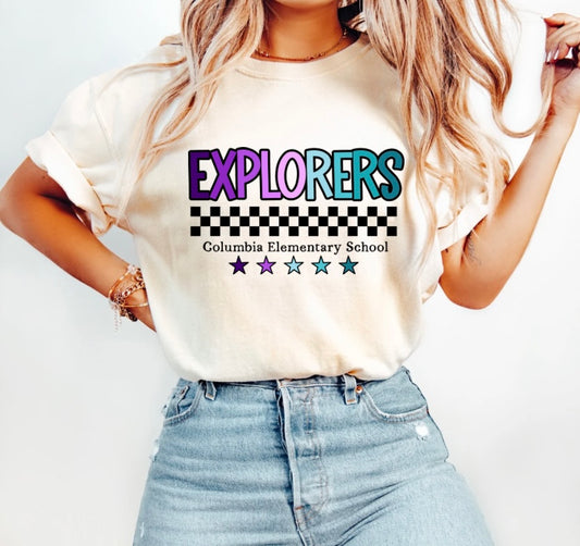 Columbia Checker & Stars Tee