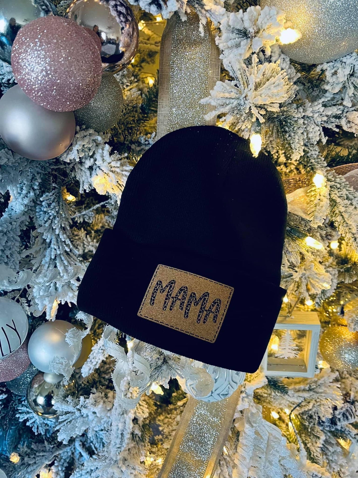 Leopard Patch Mama Beanie